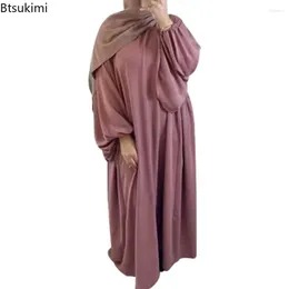 Ethnic Clothing Modest Abayas For Women Dubai Muslim Maxi Dress Loose Casual Comfort Robe Spring Lantern Sleeve Vestidos Ladies Islamic