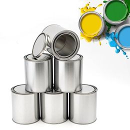 Storage Bottles 6Pcs Metal Paint 1 Litre Empty Unlined Pails Lids Liquid Containers For Paints Solvents