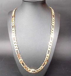 new heavy 94g 10mm 18 k yellow gold GF men039s necklace curb chain Jewellery X07079750147