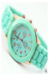 Fashion casual Shadow style RoseGold Colorful women men Geneva Watch Rubber Silicon Candy Jelly Silicone Quartz wrist Watches fre2883635