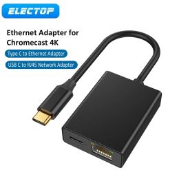 Cards ELECTOP USB Network Card Ethernet Adapter for Chromecast Google TV TypeC to RJ45 Network for Smartphones Tablets Android Device