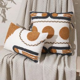 Pillow Boho Style Cover 45X45Cm/30X50Cm Cotton Coffee Loop Tufted For Home Decoration Natural Living Room Sofa