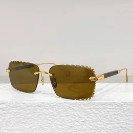 Sunglasses Z061 Square Rimless Uv400 Designer Brand Acetate Alloy Top Quality Men Car Eyeglasses For Outdoor With Case