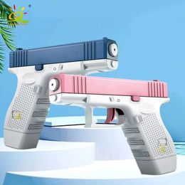 Gun Toys HUIQIBAO Childrens Summer Toys Manual Water Gun Portable Beach Outdoor Games Childrens Fighting Pistol Fighting Toys T240428