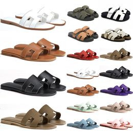 designer sandals famous women slippers slides black white Khaki Pink bule purple flat flip flop crocodile skin slide ladies beach sandal summer size 4-10 sandale