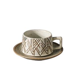 Mugs Nordic Travel Cup and Vintage Ceramic Coffee Cup with Sauce Camping Aesthetics Koffie Kopjes Afternoon Tea Set YY50CS J240428