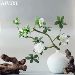 Decorative Flowers Sprig Azalea Twigs Soft And Easy To Shape Withered Wedding Decoration Fake Foamed Branches Silk Christmas Home Decor