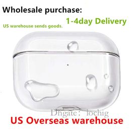 USA Stock for Airpods Pro 2 Air Pods 3 Max Earphones Airpod Bluetooth Headphone Accessories Solid Silicone Cute Protective Cover Wireless Charging Shockproof