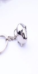 Metal Pig Cartoon Cute Bag Pendant Key Chain Tote Car Keyrings Men Women Girl Trinket Keychain Gift3296389