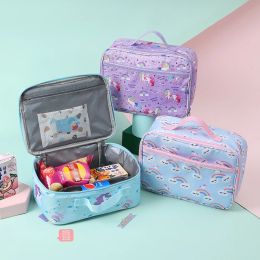 Bags Unicorn Cartoon Lunch Bag Large Capacity Children's Cute Bento Bag Student Travel Picnic Bags Leisure Ice Bags