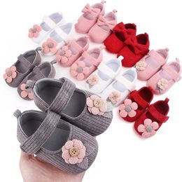 Baby Shoes Spring Autumn Flower Princess Soft Sole Antislip First Walkers Walking 0612 Months Girls 240425