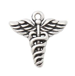 Whole Antique Silver Plated DIY Medical Sign Alloy Charms Medical Symbol Double Side Pendant Charms1821mm AAC19004784334