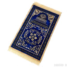 The Artificial Cashmere Muslim Mat 70x110cm Arab Islam Prayer Mat High-end Ceremony Blanket Worship Rug Drop Carpet 240420
