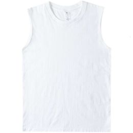 Cotton 210G Pure Summer Basic Camisole Oversized Solid Color Loose Hurdle Vest For Men And Women