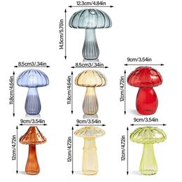 Garden Decorations Mushroom Glass Vase Aromatherapy Bottle Creative Home Hydroponic Flower Table Simple Decoration