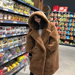 Maxmaras Coat Teddy Bear Womens Cashmere Coats Wool Winter 100 New Years War Robe Cute Hooded Sheep Cut Fleece Lamb Fur and One Piece Me