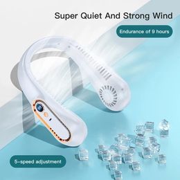 New Hanging Neck Fan Portable Cooling Fan Air Cooler USB Leafless Bladeless Neckband Mini Rechargeable Electric Fans