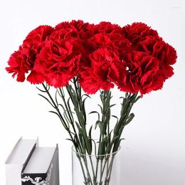 Decorative Flowers 1PC Artificial Flower Red Carnations Real Touch Fake Silk Po Props For Valentine's Day Mother's Gift Decor