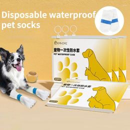 Dog Apparel 20pcs Pet Disposable Shoe Covers Anti Dirt Foot Walking Socks Waterproof And Slip Shoes Non-woven Fabric