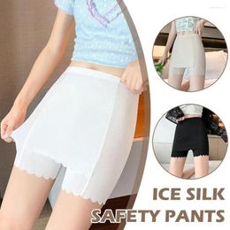 Women's Panties Women Double-layer Ice Silk Safety Pants Summer Boyshorts Seamless Skirt Shorts Anti-slip Underwear