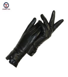 New Women's Gloves Genuine Leather Winter Warm Woman Soft Female Rabbit Fur Lining Riveted Clasp High-quality Mittens T2008199359459