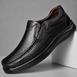 Casual Shoes WAERTA Genuine Leather Men Loafers Soft Cow Handmade Male Footwear Black Slip-on Zapatos Hombres