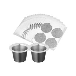 Refill Nespresso Coffee Capsulas Stainless Steel Refillable Nespress Capsule Reusable Italian Filters Cup 240416