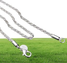 12 pcs 3 mm flash hemp rope silver chain necklace high quality 925 sterling silver plated charm unisex silver chain necklac7641623