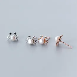 Stud Earrings MloveAcc Lovely Animal Women Baby Children Jewelry Pearl Ocean Crab 925 Sterling Silver Earring For Kids