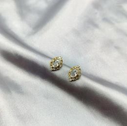 Stud Earrings Mini Dainty Small Zircon Gold Plated Korean Fashion Jewellery For Women Teens Wedding Gift Girl Kids5140200