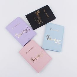 2022 Amazon Ultra-thin Trendy Id Card Holder, Passport Holder, Passport Bag, Solid Colour Pu Leather Bronzing Manufacturer, In Stock