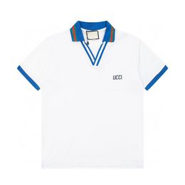 Męskie koszulki polo designer koszule dla mężczyzny moda fokus haft haft wąż podwiązka małe pszczoły wzór ubrania ubrania tee czarno -białe mise koszulka a20