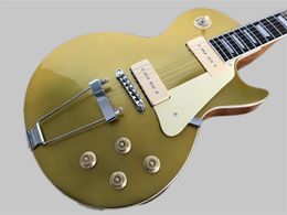 China electric guitar OEM shop Standard Electric Guitar Top of the gold, P90 style pickup