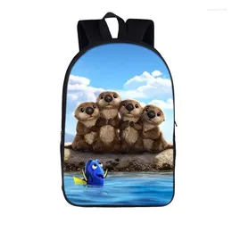 School Bags Funny Sea Otters Backpack Kawaii Women Shoulder Bag For Travel Children Men Laptop Backpacks Kids Daypack Bookbag