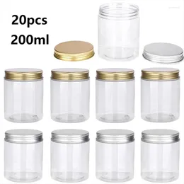 Storage Bottles Grain Container 20pcs PET Home Nut Kitchen Cream Plastic Supplies Empty Cosmetic Face Jars Jar 200ml Clear