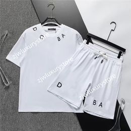 designer high quality Italian men's casual sweatshirt shorts set crewneck T-shirt Sports shorts letter-printed pure cotton luxury men's set summer two-piece