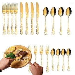 Dinnerware Sets 4set/20PCS Stainless Steel Silverware Set Reusable Cutlery Tableware Supplies Kitchen Dinner