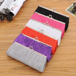 Evening Bags Cloth Pleated Clutch Purse Exquisite With Chain Multicolor Party Crossbody Bag Shoulder Dinner Wedding