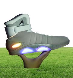 Back To The Future Shoes Cosplay Marty McFly Sneakers Shoes LED Light Glow Tenis Masculino Adulto Cosplay Shoes Rechargeable LJ2012747766