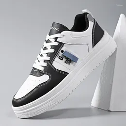 Casual Shoes 2024 Men Outdoor Flat For Sneakers Lace Up Comfortable Black White Platform Running