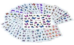 1Set Summer Colorful Silder Butterfly Designs Nail Art Stickers Watermark DIY Colorful Tips Nail Decals Manicure Tool8166900