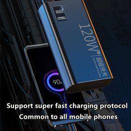 Cell Phone Power Banks 120W ultra fast charging 30000 Mah power pack 100% capacity suitable for mobile power supply of various mobile phones J240428