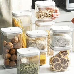 Storage Bottles Flour Container Airtight Cereal Dispenser With Lid Moisture-proof Clear Food Grain Rice Kitchen Supplies