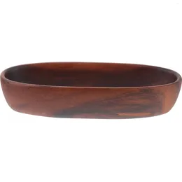 Plates Acacia Wood Tray Dried Fruit Plate Snack Salad Bowl Solid Bread Jewellery Trays For Decor Candy Dish Wooden