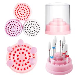 Bits 10/20/48 Holes Nail Drill Bit Holder Empty Storage Case Stand Display Container Milling Cutter Box Manicure Display Holder Acryl