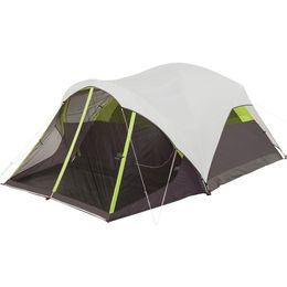 Camping tent with shielded porch 6person including pre installed poles integrated rain flies and 240416 240426