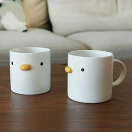 Mugs 400ml Ceramic Chicken Coffee Cup Microwave Safe Ceramic Milk Cup Juice Handle Office Tea Cup Kitchen Party Beverage Tools J240428