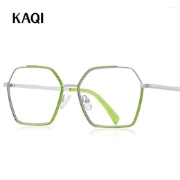 Sunglasses Frames 55mm Retro Anti Blue Light Glasses Round Polygonal Metal Frame Women Men Fashion Eyeglasses Golden Unisex Eyewear