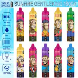 Sunfire puff Tornado 18000 Puffs 18k 15k Disposable Vape 850mAh Rechargeable Battery 25ml Prefilled 10 Flavours E Cigarettes vs puff Rnm 15000 15k Big Puff vape