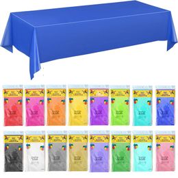 Portable Disposable Table Covers PE Plastic Tablecloth Wedding Birthday Party Cloth for Rectangle Desk